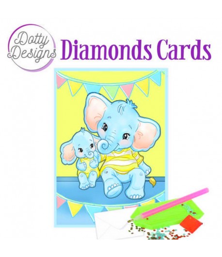 MINI KIT CARTE DIAMONDS ELEPHANTS 10X15CM