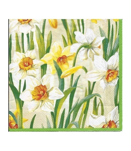 SERVIETTE JONQUILLES ET NARCISSES