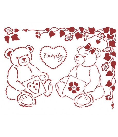 POCHOIR DAYDREAM - BEARS 15X20CM KSD311 STAMPERIA