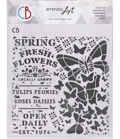 POCHOIR SPRING FRESH FOOWERS 22X24 CM - CIAO BELLA MS8-010