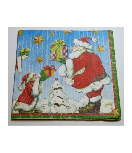 SERVIETTE PERES NOEL RIGOLOS