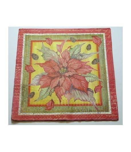 SERVIETTE POINSETTIAS ECLATANTS