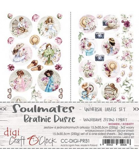 DIGI LABEL SET 15.5 X 30.5 CM -  SOULMATES