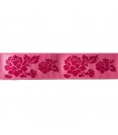 RUBAN ROSE A FLEURS 2.5 CM - 1 METRE