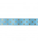 RUBAN BLEU A POIS 2.5 CM - 1 METRE