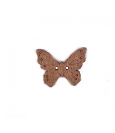 BOUTON EN BOIS - PAPILLON BRUN