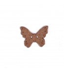 BOUTON EN BOIS - PAPILLON BRUN