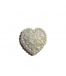 COEUR EN PLASTIQUE FLEURI 1.7 CM - BLANC