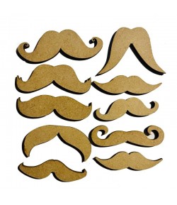 SUJETS BOIS MOUSTACHES X 10