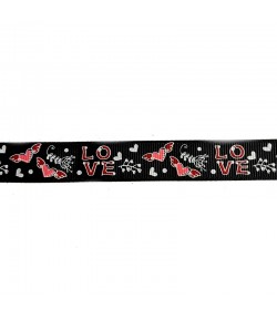 RUBAN NOIR LOVE 1.5 CM - 1 METRE