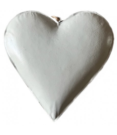 COEUR EN METAL BLANC 12.5X12.5CM KM62B