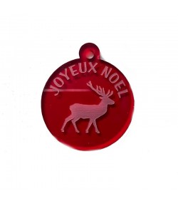 BOULE RENNE JOYEUX NOEL EN PLASTIQUE 3.8X3.8CM