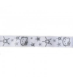 RUBAN BLANC H KITTY 2.5 CM - 1 METRE