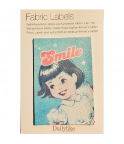 ETIQUETTE ADHESIVE FABRIC LABEL SMILE 4.4X6.4CM