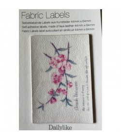 ETIQUETTE ADHESIVE FABRIC LABEL BRANCHE FLEURIE 4.4X6.4CM