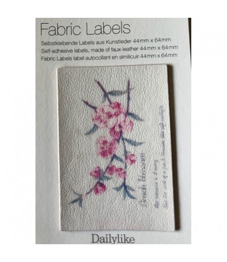 ETIQUETTE ADHESIVE FABRIC LABEL BRANCHE FLEURIE 4.4X6.4CM