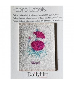 ETIQUETTE ADHESIVE FABRIC LABEL MERCI 3X4CM