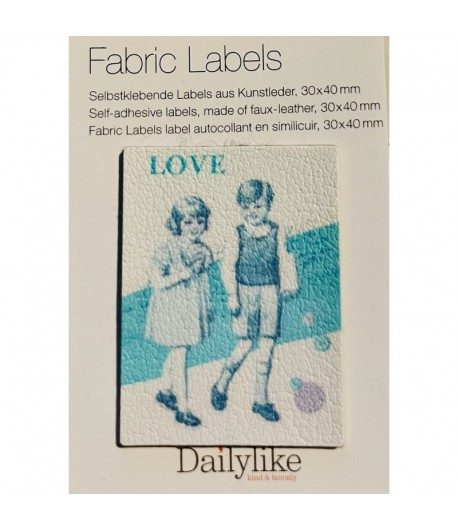 ETIQUETTE ADHESIVE FABRIC LABEL LOVE 3X4CM