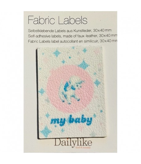 ETIQUETTE ADHESIVE FABRIC LABEL MY BABY 3X4CM