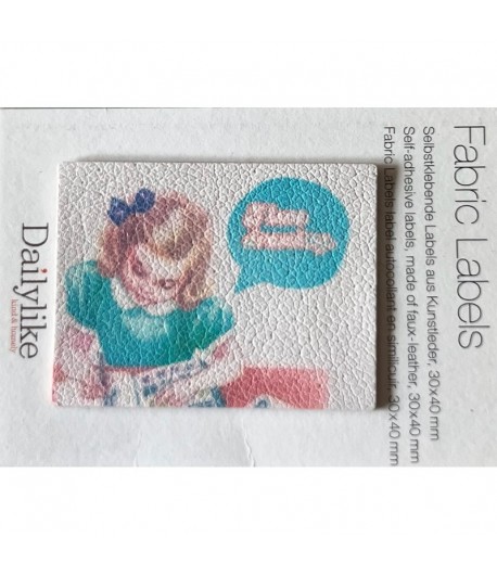 ETIQUETTE ADHESIVE FABRIC LOVE 3X4CM