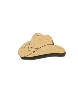 SUJET BOIS CHAPEAU COW BOY 3.6X1.7CM