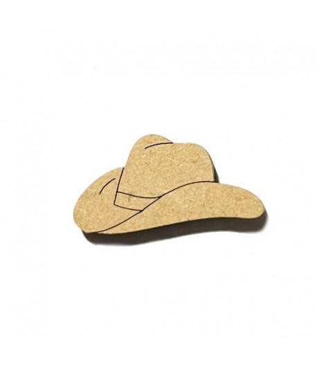 SUJET BOIS CHAPEAU COW BOY 3.6X1.7CM