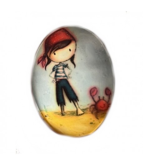 CABOCHON OVALE GORJUSS PIRATE 3X4.8CM