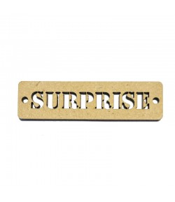 SUJET BOIS ETIQUETTE SURPRISE 6X1.6CM