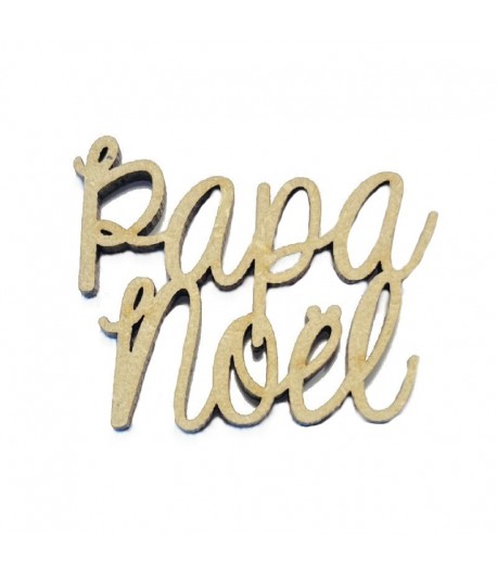 SUJET BOIS MOT PAPA NOEL 4.2X3.3CM