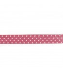 RUBAN ROSE A POIS BLANC 1.2 CM - 1 METRE