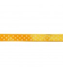 RUBAN JAUNE A POIS BLANC 1CM - 1 METRE