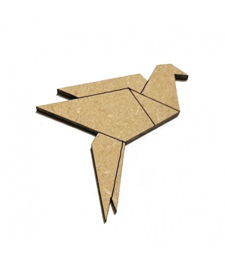 SUJET BOIS ORIGAMI OISEAU 3.3X3.5CM