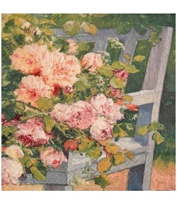 SERVIETTE BANC FLEURI