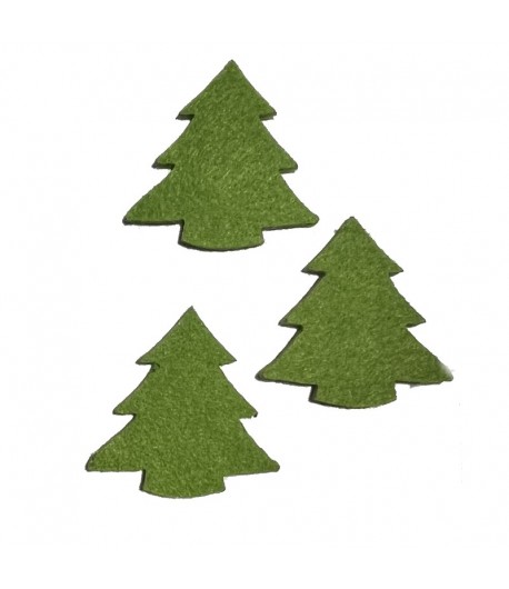 PETITS SAPINS EN FEUTRINE - VERT 4.7X4.7CM