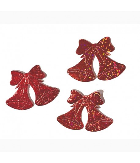 CLOCHES X3- ROUGE 4.6X3.3CM