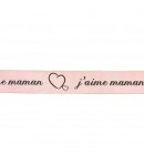 RUBAN ROSE 2.5 CM  - J AIME MAMAN - 1 METRE