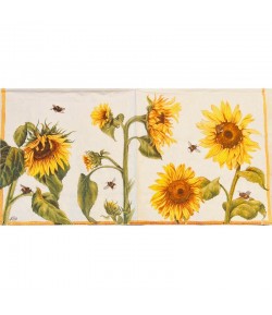 SERVIETTE TOURNESOLS ET ABEILLES