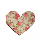 COEUR FLEURI EN BOIS - ROSE 5.2X4.3CM