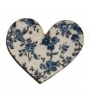 COEUR FLEURI EN BOIS - BLEU 5.2X4.3CM