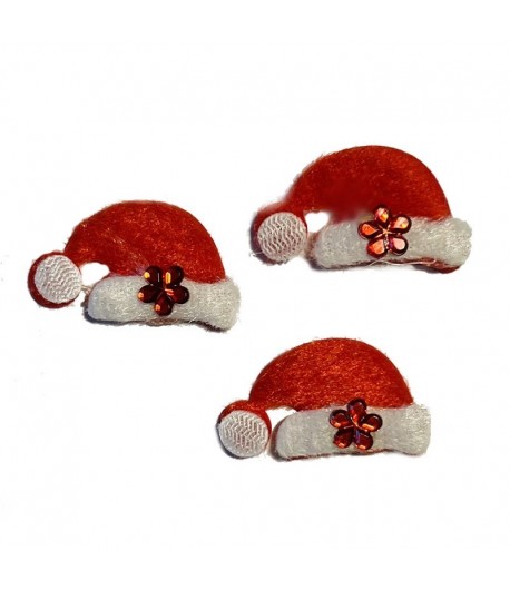 BONNETS DE NOEL EN FEUTRINE - X3 - 2.5X1.4CM