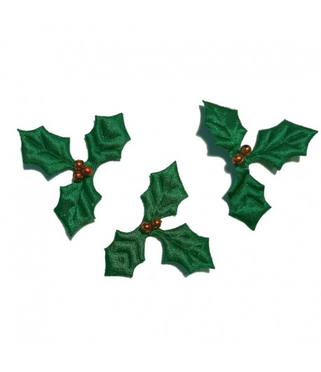 FEUILLES DE HOUX X3- VERT 4.1X4.3CM