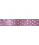 RUBAN ROSE PETITS COEURS 2.5 CM  - 1 METRE