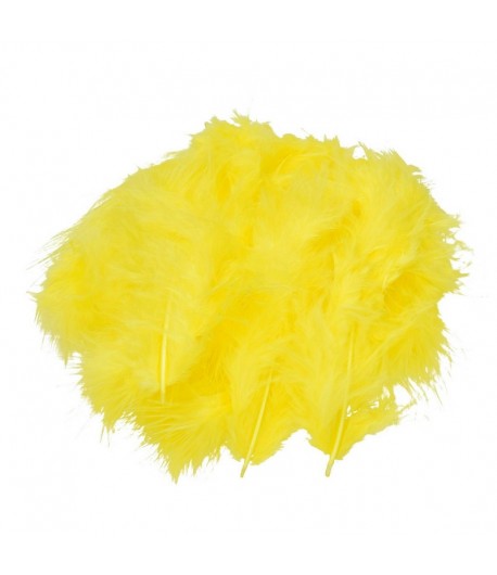 PLUMES DE MARABOUT JAUNE X 22 8/10CM