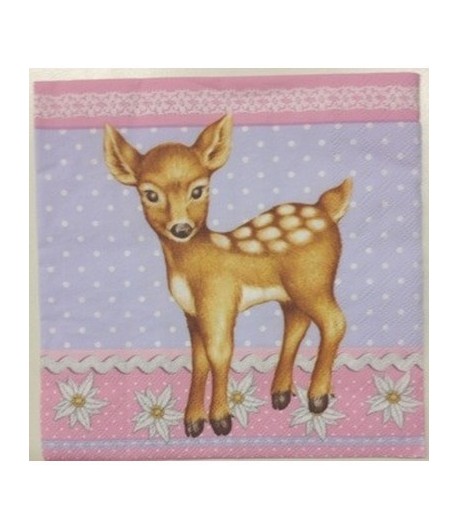 SERVIETTE BICHE LILAS